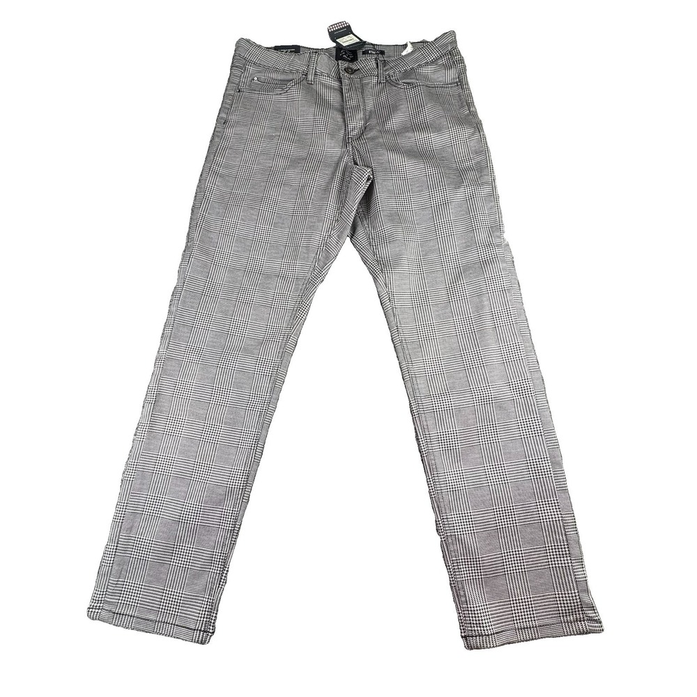 Ben Sherman Pants Men's 34x32 Gray Glen Plaid Slim Fit Mod Preppy Ivy League NWT